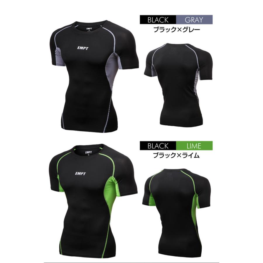 EMPT メンズ コンプレッションウェア コンプレッションインナー 夏用 夏 半袖 Tシャツ おしゃれ 大きいサイズ 小さいサイズ 筋トレ トレーニング ジム スポーツ |  | 16