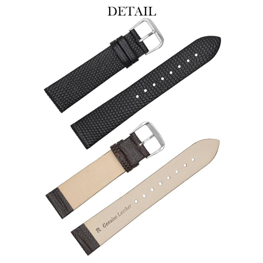 腕時計替えベルト柄型押ステッチなし 腕時計ベルト ブラック 黒 ブラウン 茶 バネ棒外し バネ棒 セット 革ベルト ベルト交換 バンド交換  ベルト バンド |  | 06