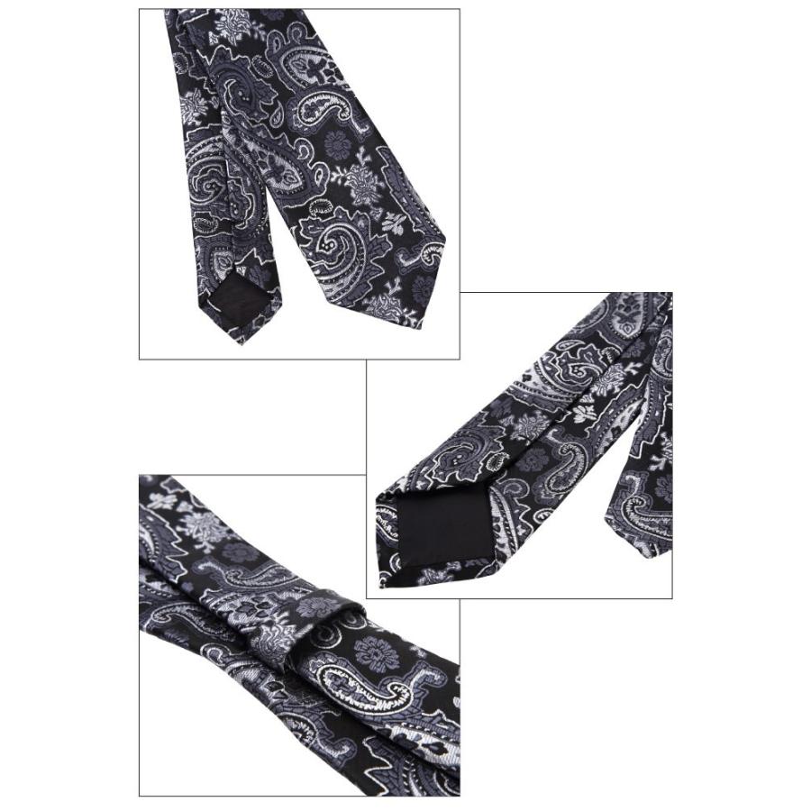 ペイズリー柄 ネクタイ ペイズリー パーティー お呼ばれ 礼装 披露宴 紳士 かっこいい おしゃれ プレゼント 黒 ブラック  金 ゴールド |  | 08