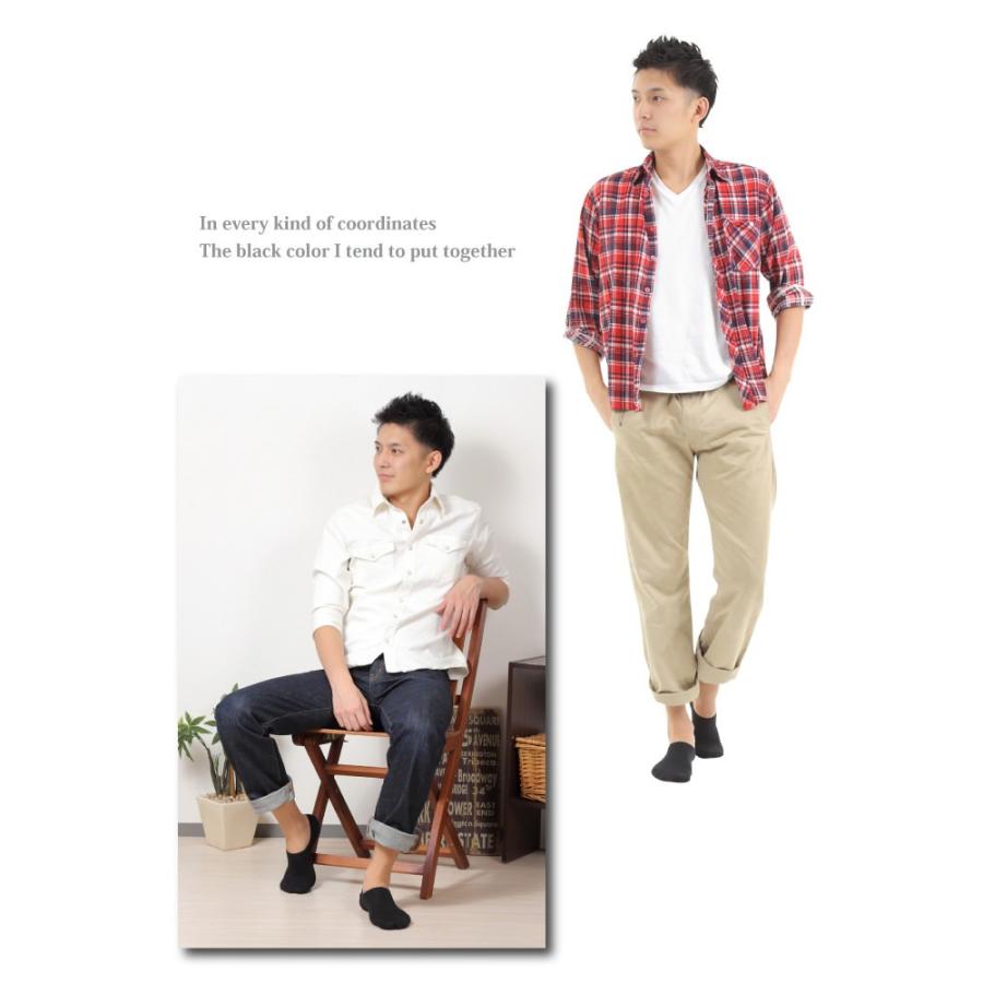 カバーソックス メンズ 深め 6足セット 黒 ブラック フットカバー 見えない シンプル まとめ買い スニーカーコーデ カジュアル かっこいい ファッション小物 プ |  | 02