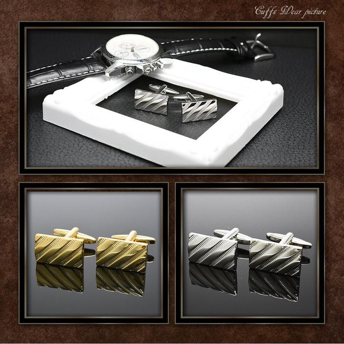カフス 長方形 斜め ストライプ カフリンクス メンズ スーツ 結婚式 誕生日 シャツ プレゼント 上司 ギフト  ダブルカフス |  | 04