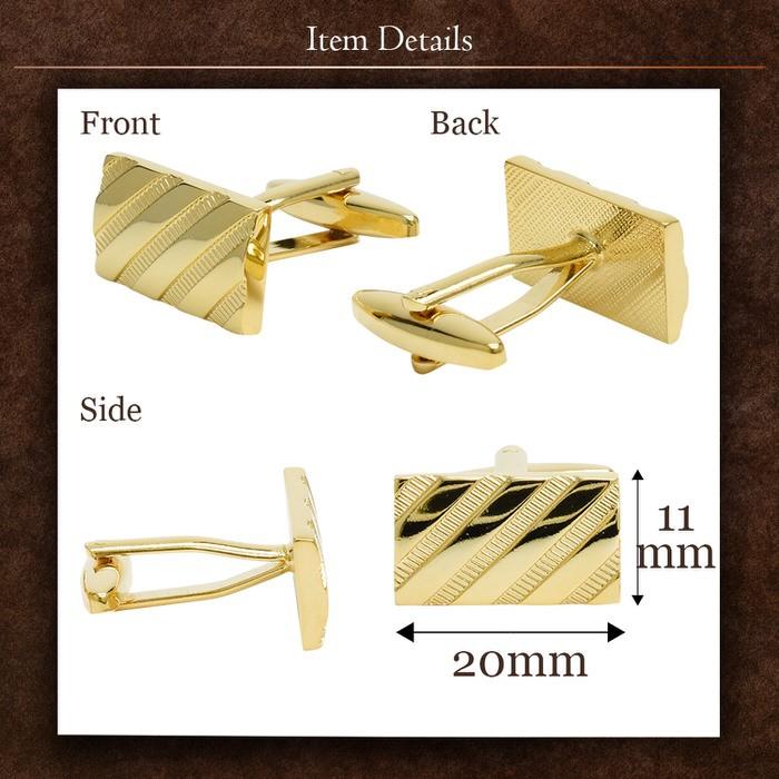 カフス 長方形 斜め ストライプ カフリンクス メンズ スーツ 結婚式 誕生日 シャツ プレゼント 上司 ギフト  ダブルカフス |  | 05