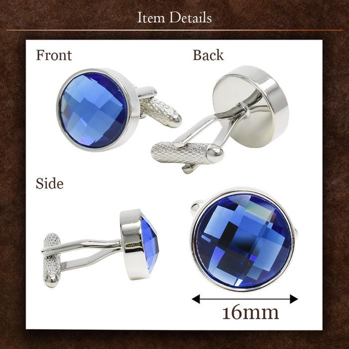 カフス カットストーン スカイブルー カフリンクス メンズ スーツ 結婚式 誕生日 シャツ プレゼント 上司 ギフト セット ダブルカフス |  | 03