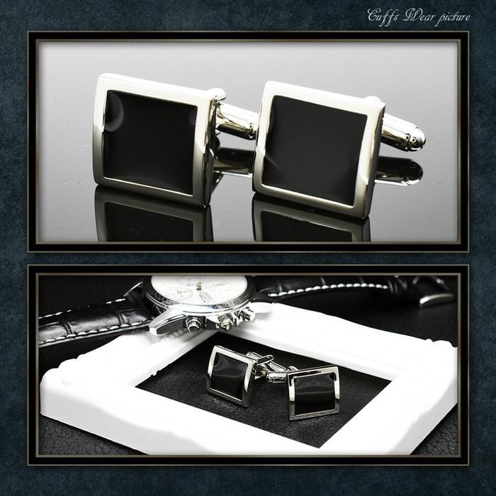 カフス スクエア ブラック カフスリンクス メンズ 紳士 結婚式 ビジネス 付け方 プレゼント 彼氏 人気 セット Cuffs |  | 02