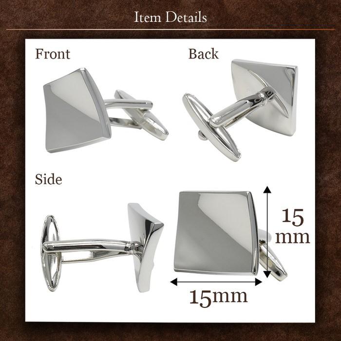 カフス スクエア シルバー カフス メンズ 紳士用 結婚式 スーツ 使い方 プレゼント 父親 お祝い セット 職場 |  | 03