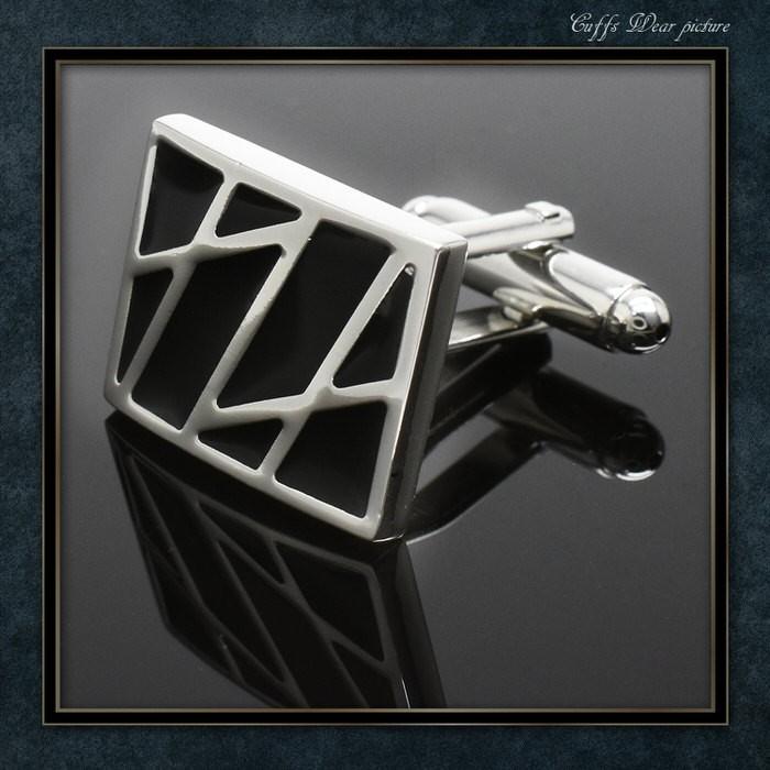カフス スクエア シルバー カットライン ブラック カフスボタン メンズ 男性用 結婚式 冠婚葬祭 シャツ プレゼント 同僚 就職祝い セット 袖 |  | 04