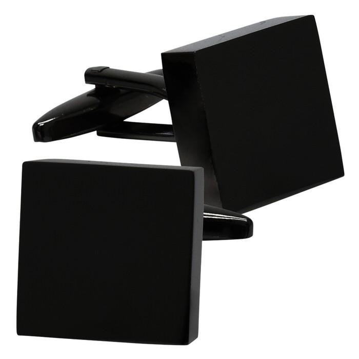 カフス シンプル スクエア ブラック カフリンクス メンズ 大人の男 結婚式 パーティー 付け方 プレゼント 上司 ギフト セット ダブルカフス | 