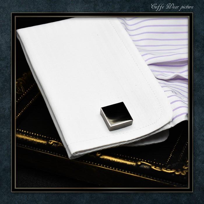 カフス シンプル スクエア ブラック カフリンクス メンズ 大人の男 結婚式 パーティー 付け方 プレゼント 上司 ギフト セット ダブルカフス |  | 04