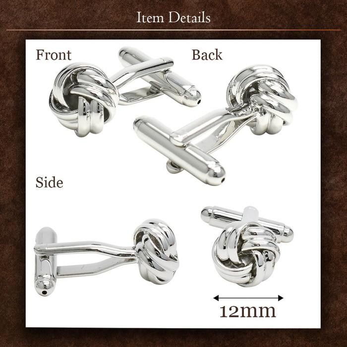 カフス 編込 ボール シルバー カフスリンクス メンズ 男 結婚式 誕生日 使い方 プレゼント 彼氏 人気 セット Cuffs |  | 03