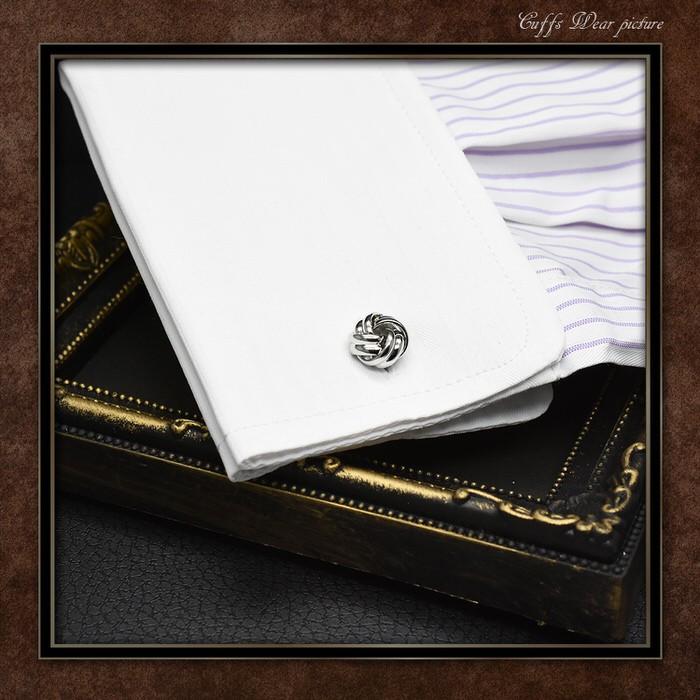 カフス 編込 ボール シルバー カフスリンクス メンズ 男 結婚式 誕生日 使い方 プレゼント 彼氏 人気 セット Cuffs |  | 04