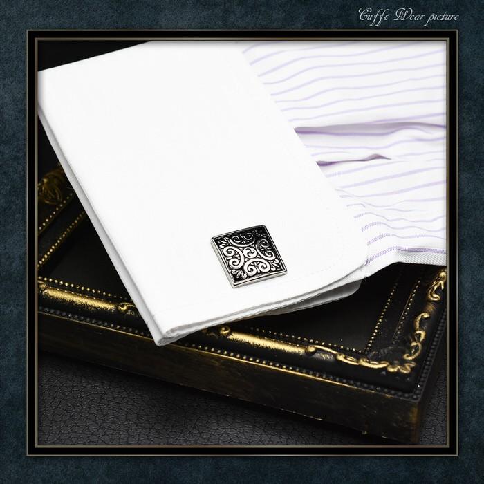 カフス スクエア ブラック シルバー柄 カフリンクス メンズ スーツ 結婚式 誕生日 シャツ プレゼント 上司 ギフト セット ダブルカフス |  | 04