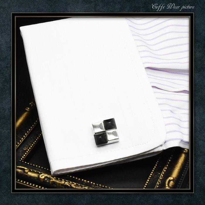カフス スクエアブロック ブラック カフスボタン メンズ 男性用 結婚式 冠婚葬祭 シャツ プレゼント 同僚 就職祝い セット 袖 |  | 04