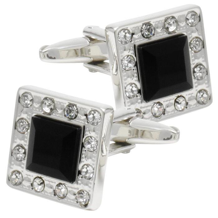 カフス クリスタル ストーン スクエア カフリンクス メンズ スーツ 結婚式 誕生日 シャツ プレゼント 上司 ギフト  ダブルカフス | 
