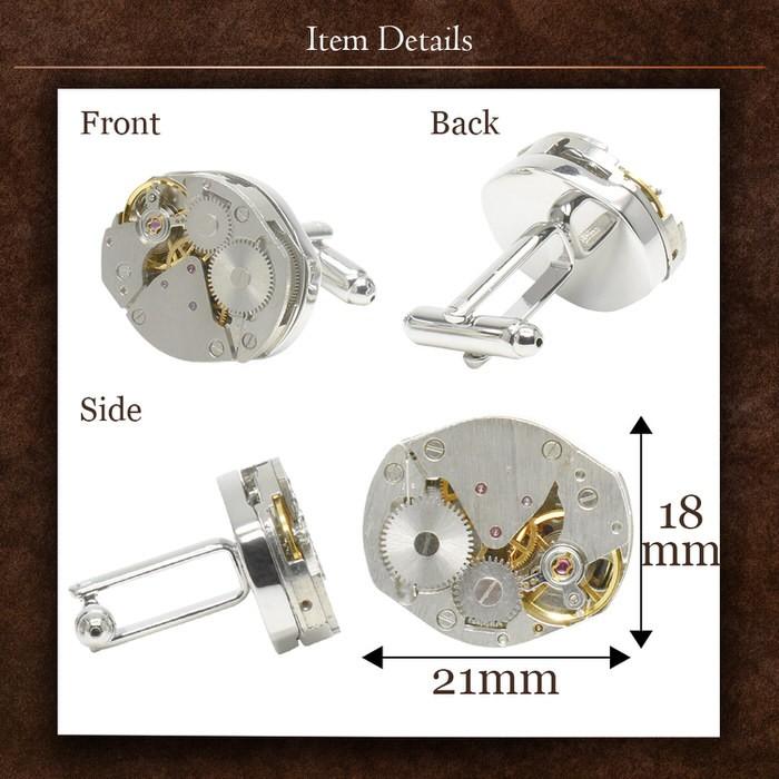 カフス 機械式腕時計風 カフス カフス メンズ 紳士小物 結婚式 ビジネス シャツ プレゼント 旦那 ギフト セット 職場 |  | 03