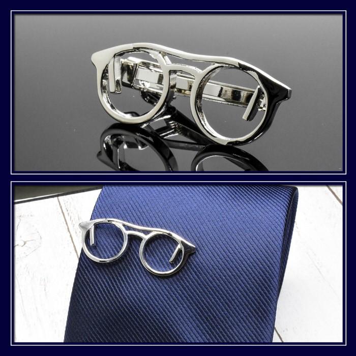 タイピン 眼鏡1 ネクタイピン メンズ 男性 結婚式 パーティー シャツ プレゼント 旦那 贈り物 セット ネクタイ |  | 02