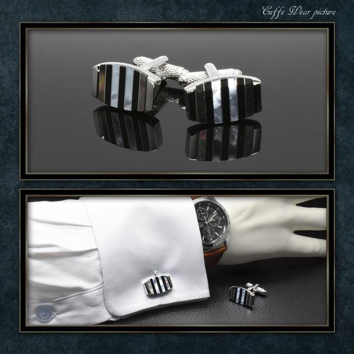 ブラック ストライプ ラグジュアリー カフス カフスボタン メンズ 男性用 結婚式 冠婚葬祭 シャツ プレゼント 同僚 就職祝い セット 袖 |  | 02