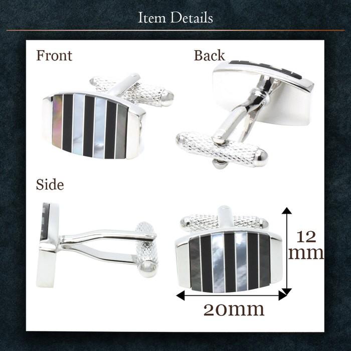 ブラック ストライプ ラグジュアリー カフス カフスボタン メンズ 男性用 結婚式 冠婚葬祭 シャツ プレゼント 同僚 就職祝い セット 袖 |  | 03