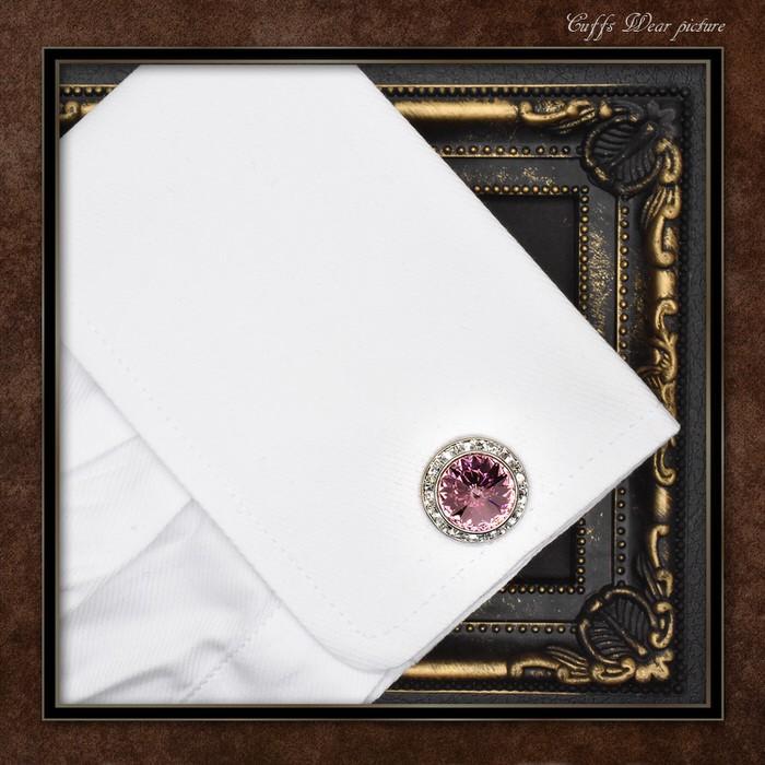 ピンク カットストーン サークル カフス カフス メンズ 紳士小物 結婚式 ビジネス シャツ プレゼント 旦那 ギフト セット 職場 |  | 04