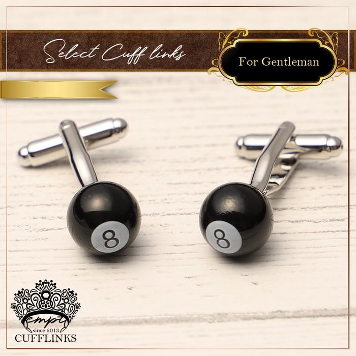 カフス エイトボール 8ボール ビリヤード  カフスボタン メンズ 男性 結婚式 パーティー シャツ プレゼント 旦那 贈り物 セット 袖 |  | 03
