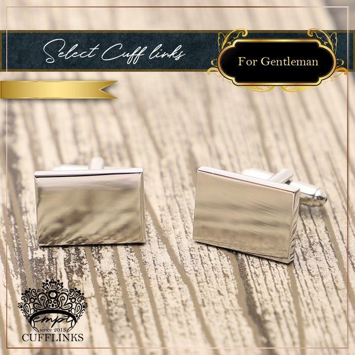 カフス レクタングル シンプル シルバー 銀  カフリンクス メンズ 大人の男 結婚式 パーティー 付け方 プレゼント 上司 ギフト セット ダブルカフス |  | 03