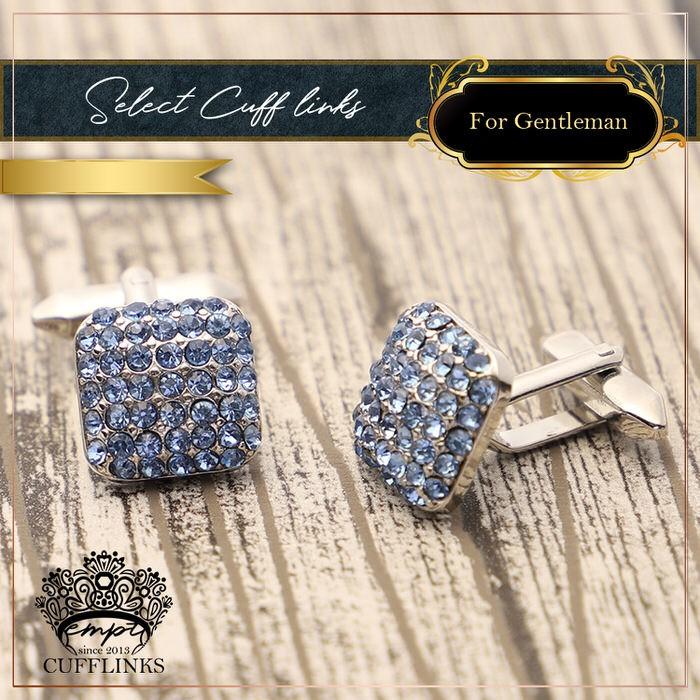 カフス スクエア カットストーン ブルー  カフリンクス メンズ 大人の男 結婚式 パーティー 付け方 プレゼント 上司 ギフト セット ダブルカフス |  | 03