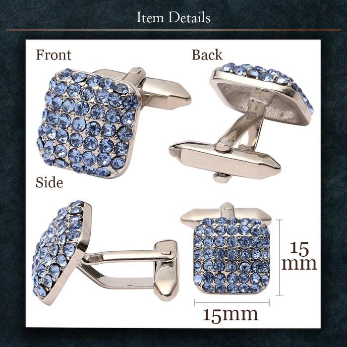 カフス スクエア カットストーン ブルー  カフリンクス メンズ 大人の男 結婚式 パーティー 付け方 プレゼント 上司 ギフト セット ダブルカフス |  | 04