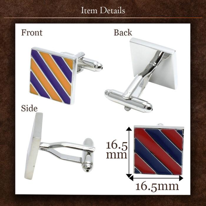 ストライプ ツートン カフス カフリンクス メンズ 大人の男 結婚式 パーティー 付け方 プレゼント 上司 ギフト  ダブルカフス |  | 03