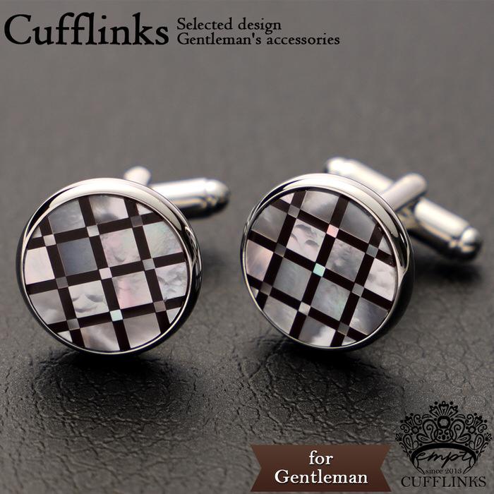 サークル ブラック 黒 シルバー 銀 コンビ デザイン カフス  カフスリンクス メンズ 男 結婚式 誕生日 使い方 プレゼント 彼氏 人気 セット Cuffs | 