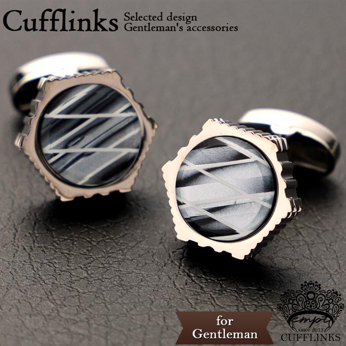 ヘキサゴン パターン デザイン カフス シルバー 銀  カフスリンクス メンズ 男 結婚式 誕生日 使い方 プレゼント 彼氏 人気 セット Cuffs | 