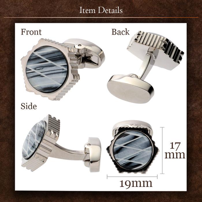 ヘキサゴン パターン デザイン カフス シルバー 銀  カフスリンクス メンズ 男 結婚式 誕生日 使い方 プレゼント 彼氏 人気 セット Cuffs |  | 04