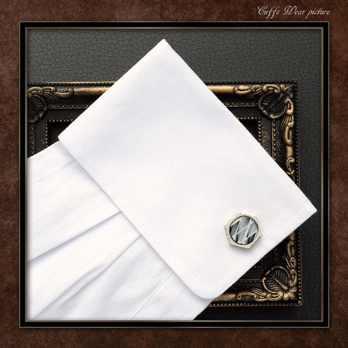 ヘキサゴン パターン デザイン カフス シルバー 銀  カフスリンクス メンズ 男 結婚式 誕生日 使い方 プレゼント 彼氏 人気 セット Cuffs |  | 05