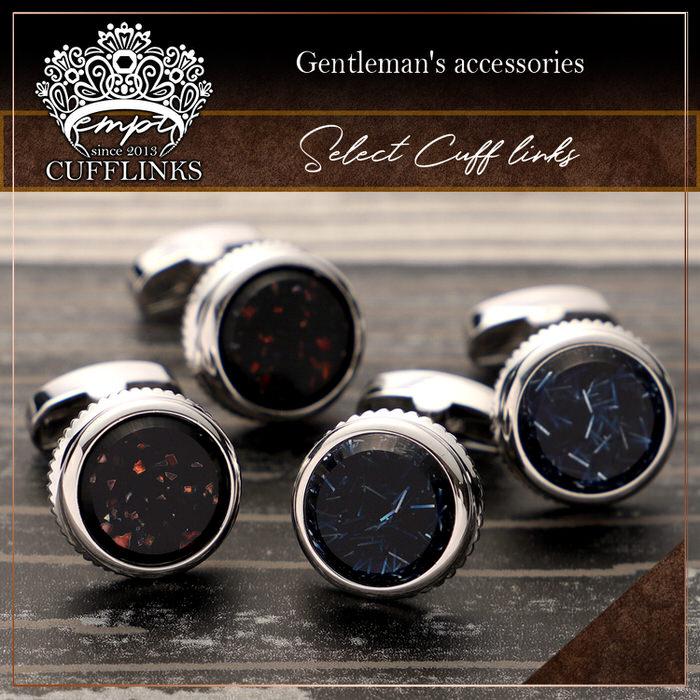 ランダム カットストーン サークル カフス カフス メンズ 男性 結婚式 パーティー シャツ プレゼント 旦那 贈り物  袖 |  | 01