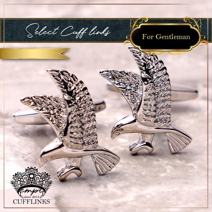鷹 動物モチーフ カフス シルバー カフスリンクス メンズ 紳士 結婚式 ビジネス 付け方 プレゼント 彼氏 人気 セット Cuffs |  | 03