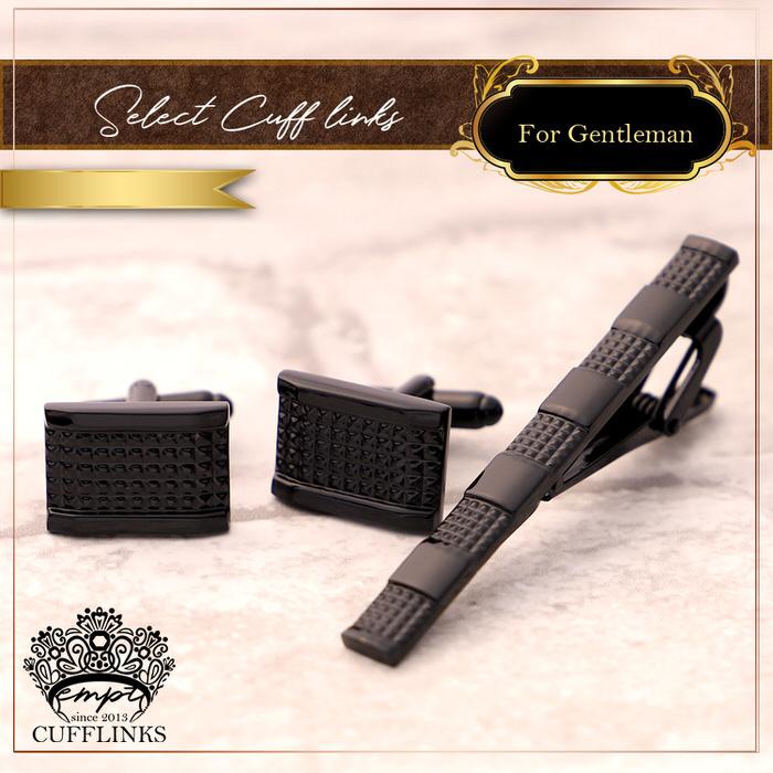 カフス タイピン セット ブロックコンビ ブラック 黒  カフス メンズ 紳士小物 結婚式 ビジネス シャツ プレゼント 旦那 ギフト セット 職場 |  | 03