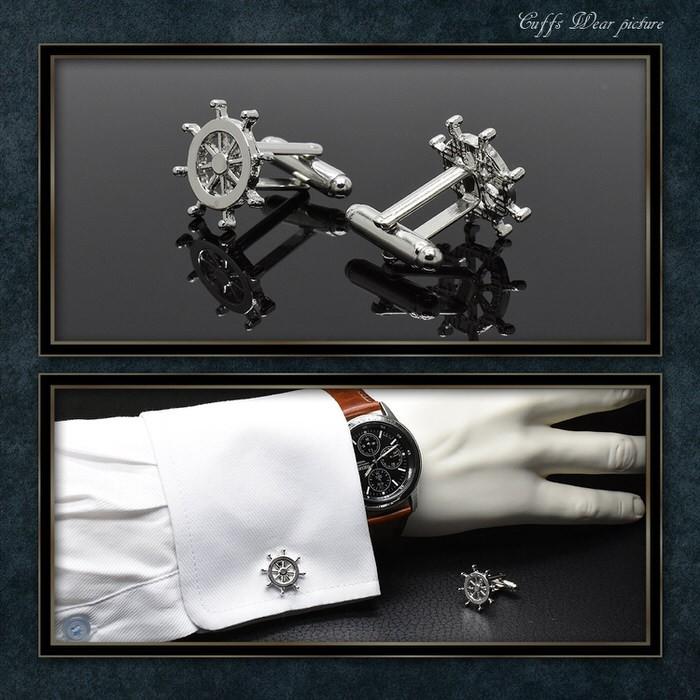 カフス 打輪 船 船 海 モチーフ カフスボタン カフスリンクス メンズ 男 結婚式 誕生日 使い方 プレゼント 彼氏 人気 セット Cuffs |  | 02