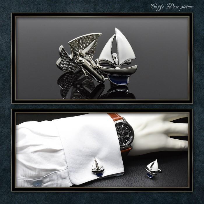 カフス ヨット 船 海 モチーフ カフス メンズ 紳士用 結婚式 スーツ 使い方 プレゼント 父親 お祝い セット 職場 |  | 02