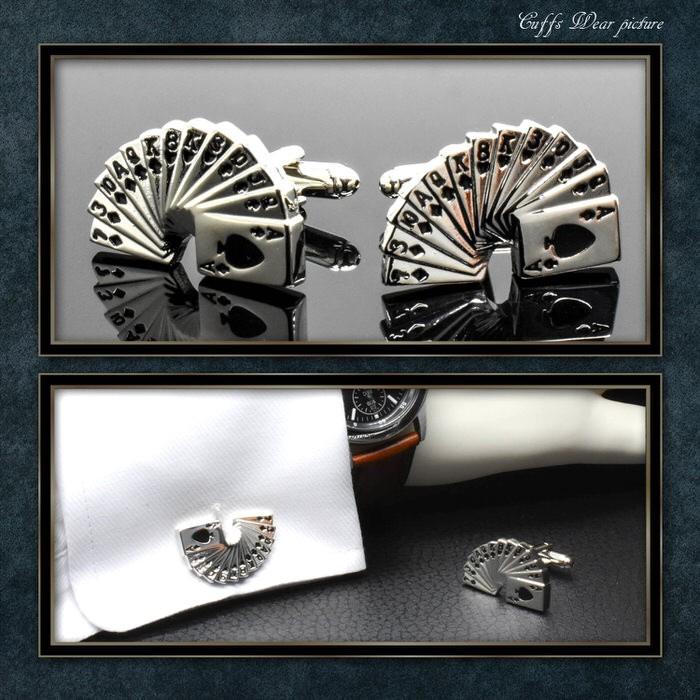 カフス トランプ スペード 13 カフスボタン メンズ 男性用 結婚式 冠婚葬祭 シャツ プレゼント 同僚 就職祝い セット 袖 |  | 02