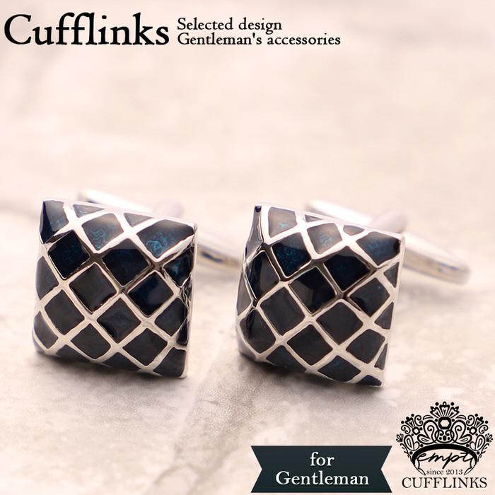 スクエア ブルー メッシュ ストライプ カフス カフスリンクス メンズ 男 結婚式 誕生日 使い方 プレゼント 彼氏 人気 セット Cuffs | 