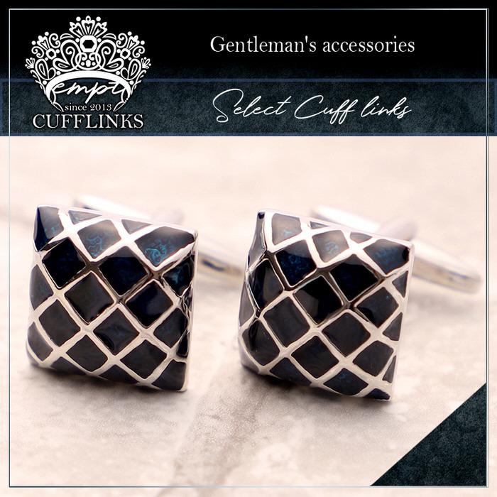 スクエア ブルー メッシュ ストライプ カフス カフスリンクス メンズ 男 結婚式 誕生日 使い方 プレゼント 彼氏 人気 セット Cuffs |  | 01