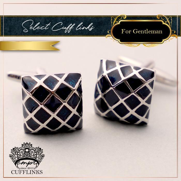 スクエア ブルー メッシュ ストライプ カフス カフスリンクス メンズ 男 結婚式 誕生日 使い方 プレゼント 彼氏 人気 セット Cuffs |  | 03