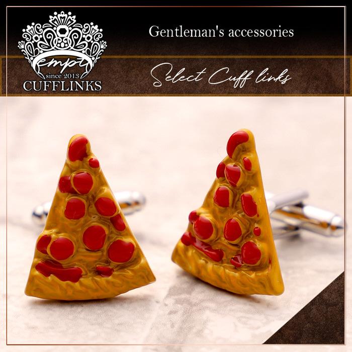 ピザ PIZZA 黄色 イエロー 赤 レッド カフスボタン メンズ 男性用 結婚式 冠婚葬祭 シャツ プレゼント 同僚 就職祝い セット 袖 |  | 01