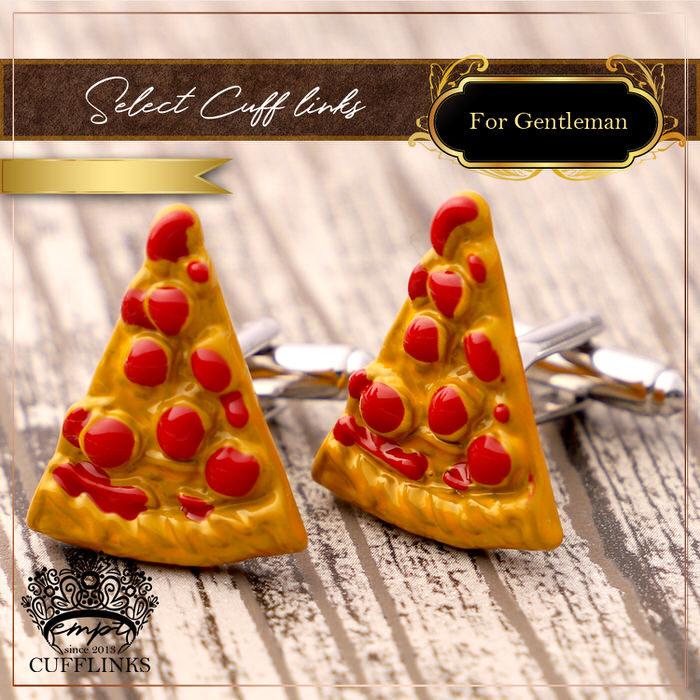 ピザ PIZZA 黄色 イエロー 赤 レッド カフスボタン メンズ 男性用 結婚式 冠婚葬祭 シャツ プレゼント 同僚 就職祝い セット 袖 |  | 03