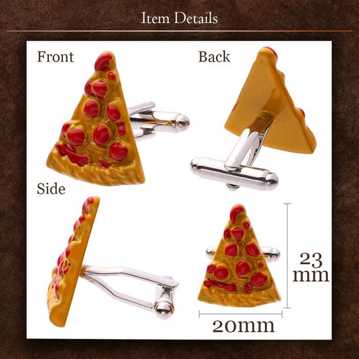 ピザ PIZZA 黄色 イエロー 赤 レッド カフスボタン メンズ 男性用 結婚式 冠婚葬祭 シャツ プレゼント 同僚 就職祝い セット 袖 |  | 04