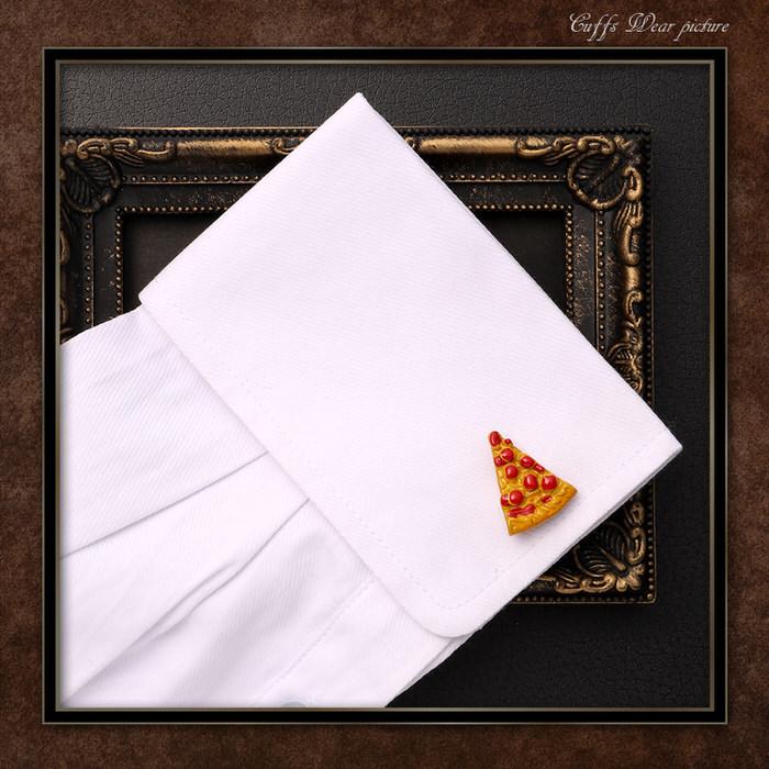 ピザ PIZZA 黄色 イエロー 赤 レッド カフスボタン メンズ 男性用 結婚式 冠婚葬祭 シャツ プレゼント 同僚 就職祝い セット 袖 |  | 05