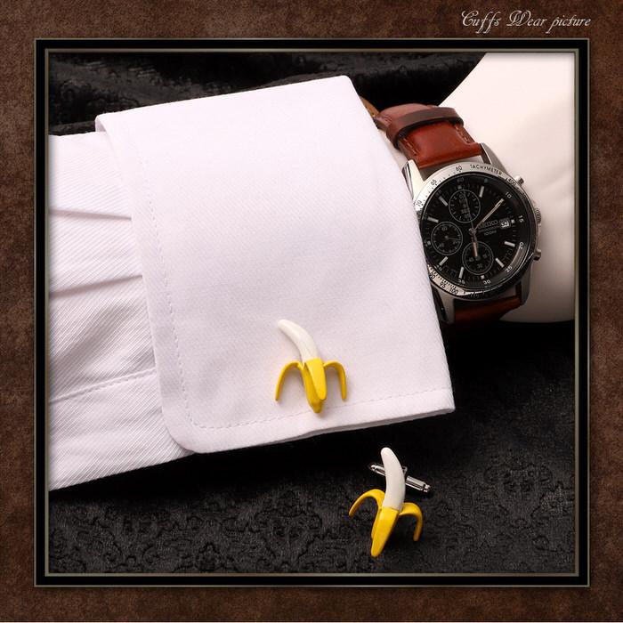 バナナ フルーツ 食べ物 モチーフ イエロー 黄 ホワイト 白 カフリンクス メンズ ビジネスマン 結婚式 誕生日 スーツ プレゼント 上司 ギフト セット ダブルカフ |  | 02