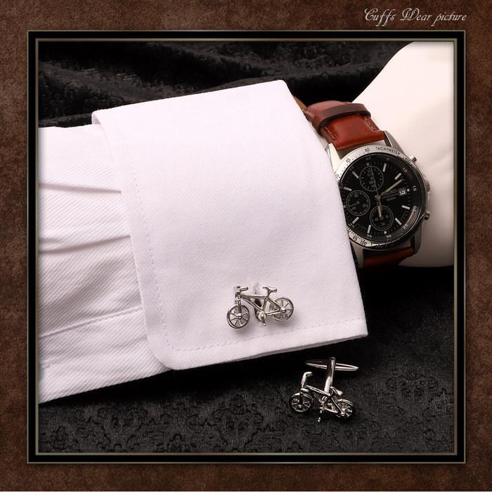 自転車 サイクル 乗り物 モチーフ シルバー 銀 カフスボタン メンズ 男性用 結婚式 冠婚葬祭 シャツ プレゼント 同僚 就職祝い セット 袖 |  | 02