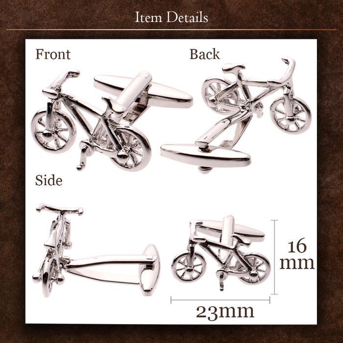 自転車 サイクル 乗り物 モチーフ シルバー 銀 カフスボタン メンズ 男性用 結婚式 冠婚葬祭 シャツ プレゼント 同僚 就職祝い セット 袖 |  | 04