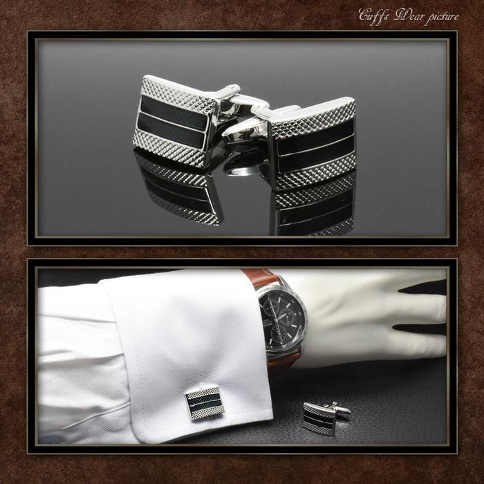 スクエアスタイリッシュデザインカフス カフスボタン メンズ 男性用 結婚式 冠婚葬祭 シャツ プレゼント 同僚 就職祝い セット 袖 |  | 02