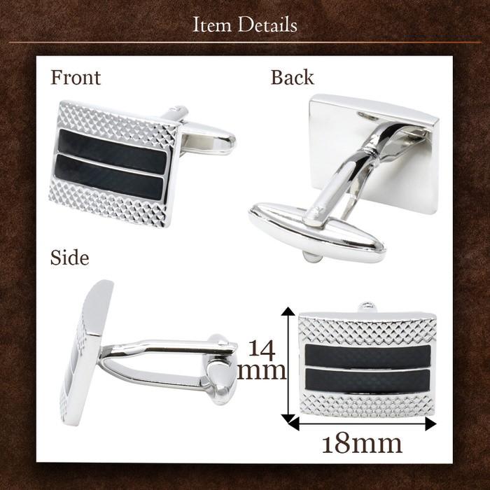 スクエアスタイリッシュデザインカフス カフスボタン メンズ 男性用 結婚式 冠婚葬祭 シャツ プレゼント 同僚 就職祝い セット 袖 |  | 03