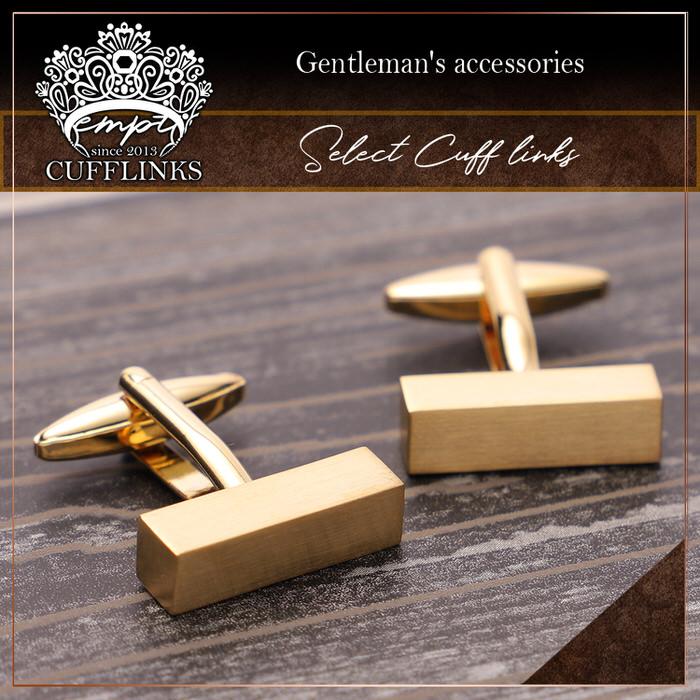 長方形 スクエア シンプル カフス ゴールド 金  カフリンクス メンズ 大人の男 結婚式 パーティー 付け方 プレゼント 上司 ギフト セット ダブルカフス |  | 01